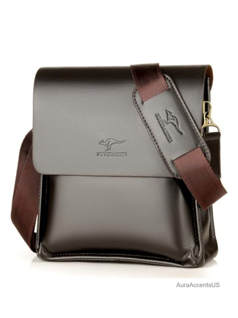 PU Leather Crossbody Messenger Bag Adjustable Strap Travel Work Business